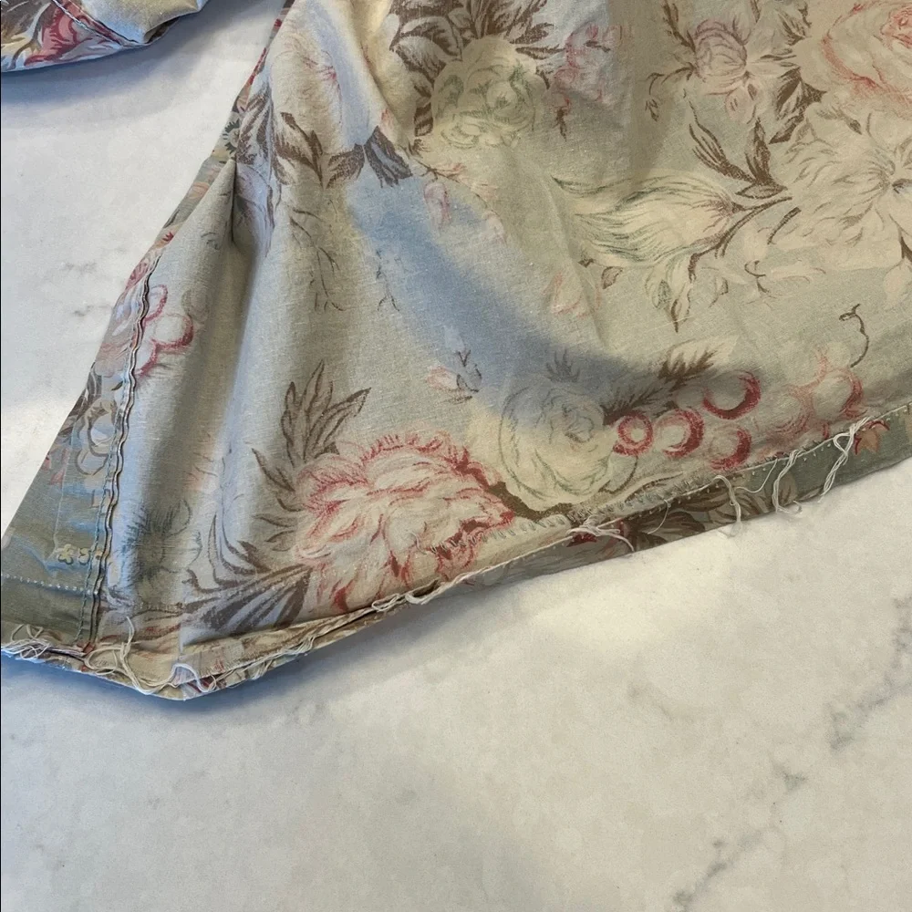 Ralph Lauren Floral Sheet Set in Light Blue with Pink and Cream Accents